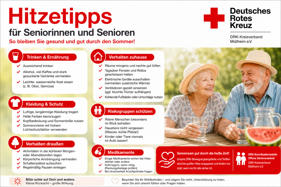 Plakat mit Hitztipps